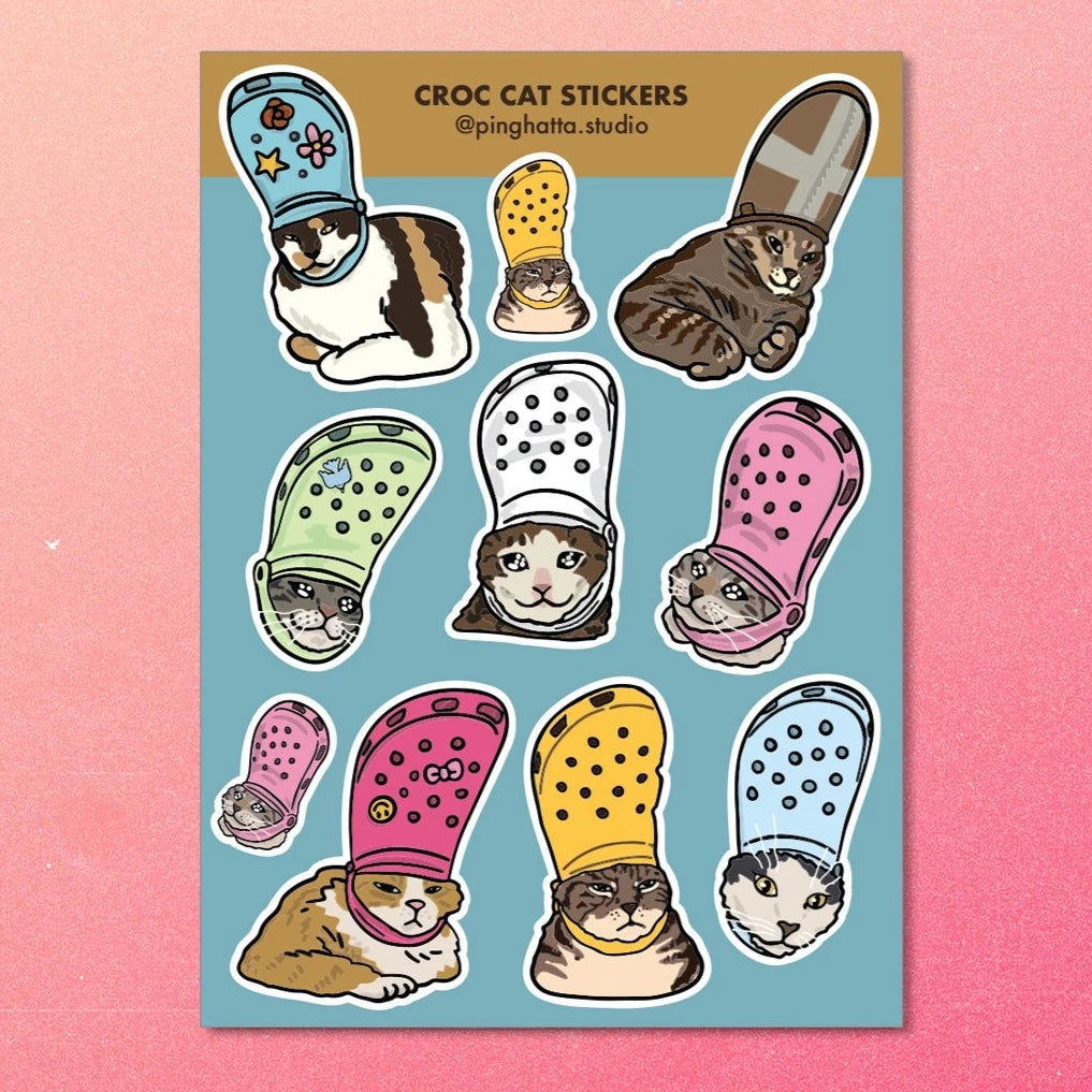 Ping Hatta: Cat Meme Sticker Sheets