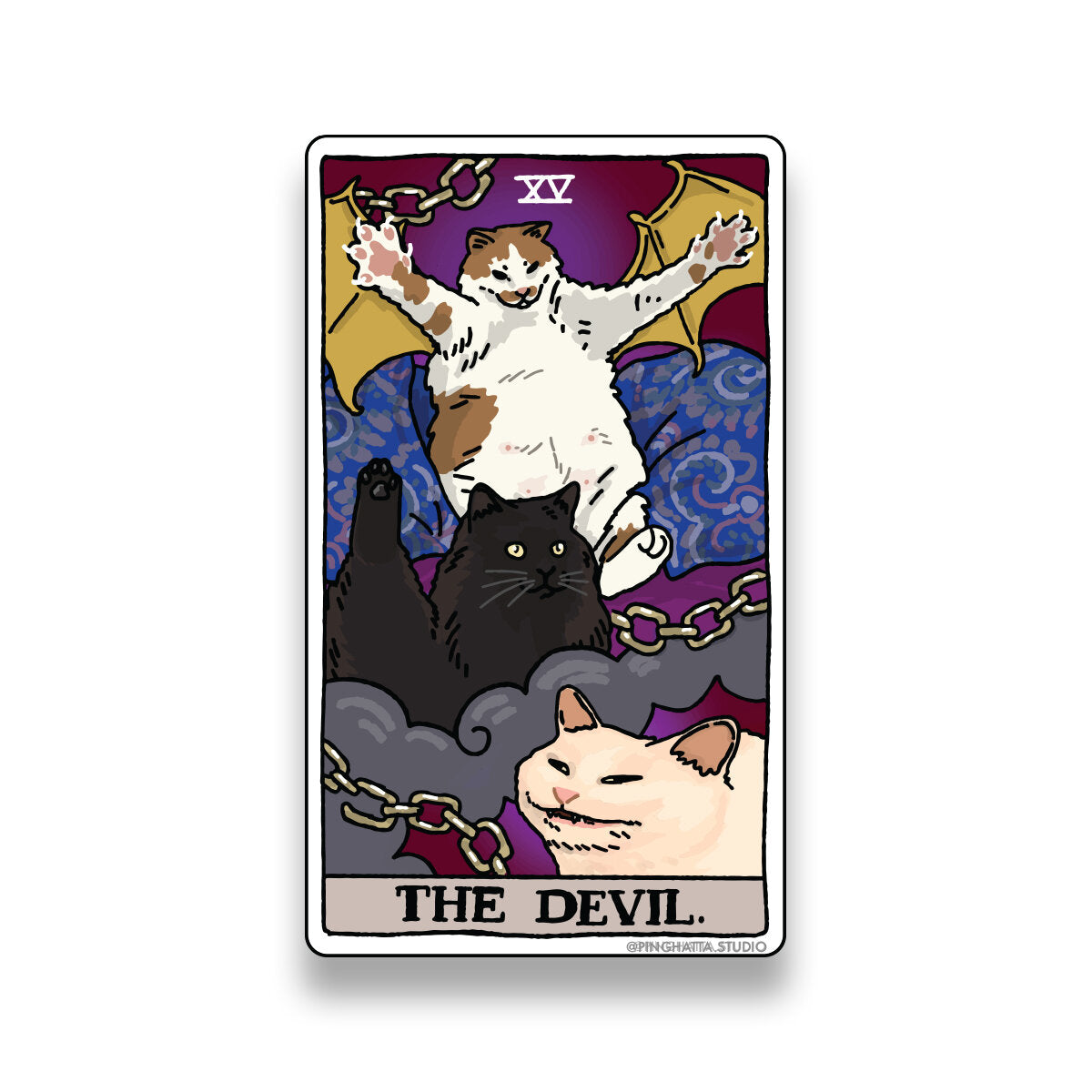 Ping Hatta: Cat Meme Tarot Stickers (Major Arcana)