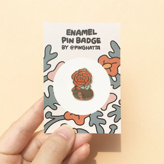 Ping Hatta: Flower in Hand Enamel Pin