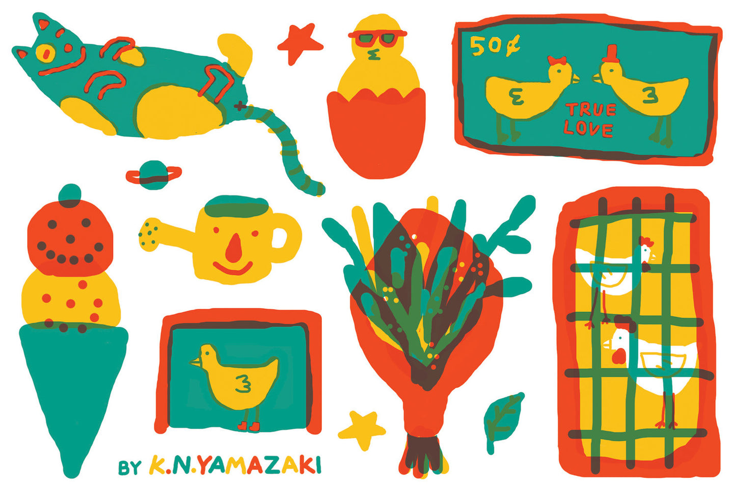 K. N. Yamazaki: Sticker Sheets