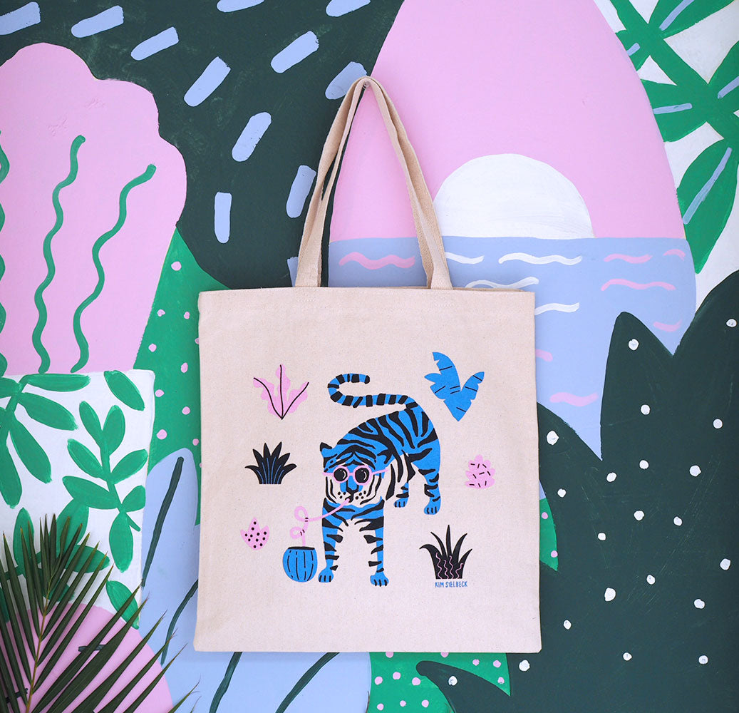 Kim Sielbeck: Blue Tiger Totes