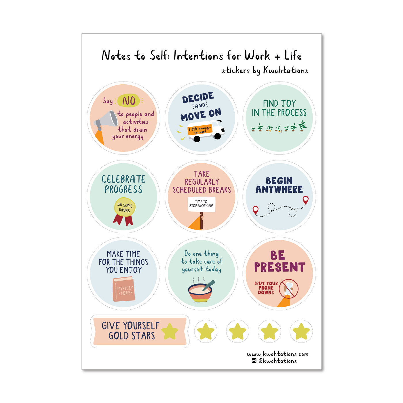Kwohtations: Sticker Sheets