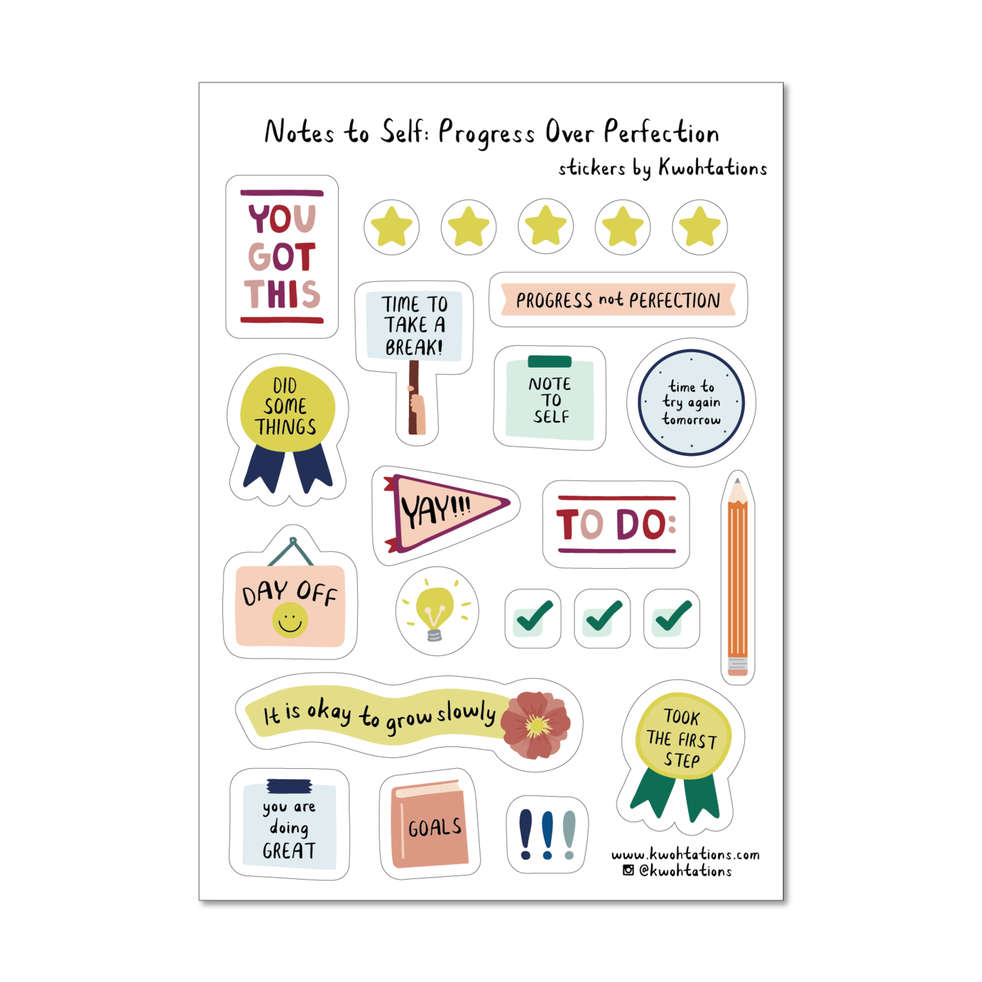 Kwohtations: Sticker Sheets