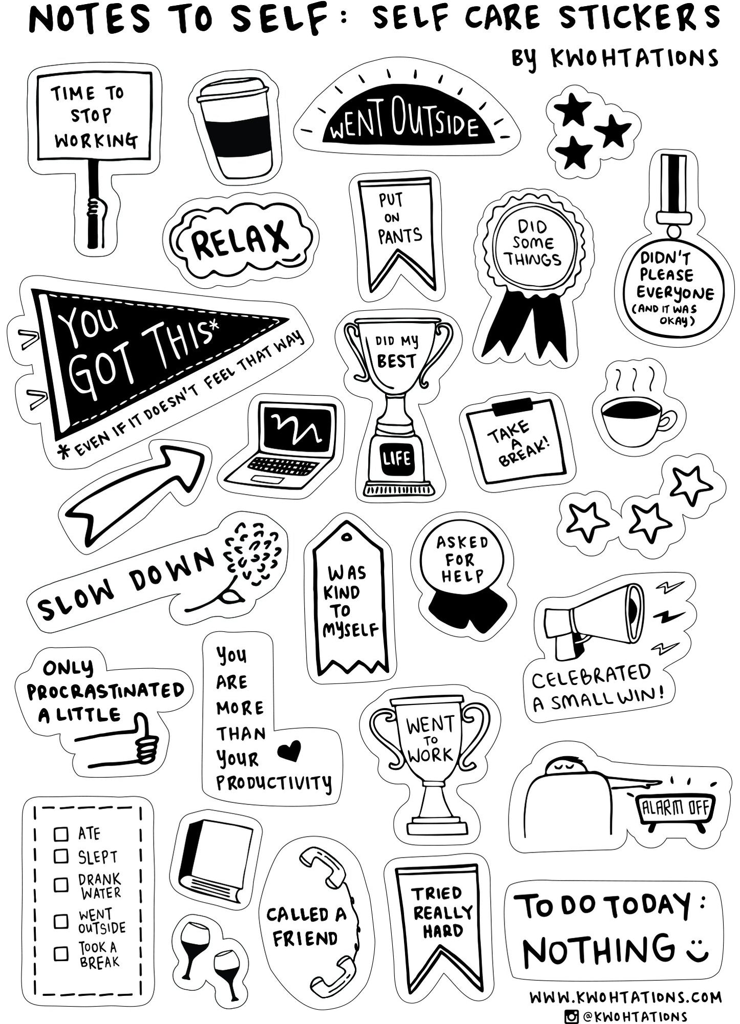 Kwohtations: Sticker Sheets