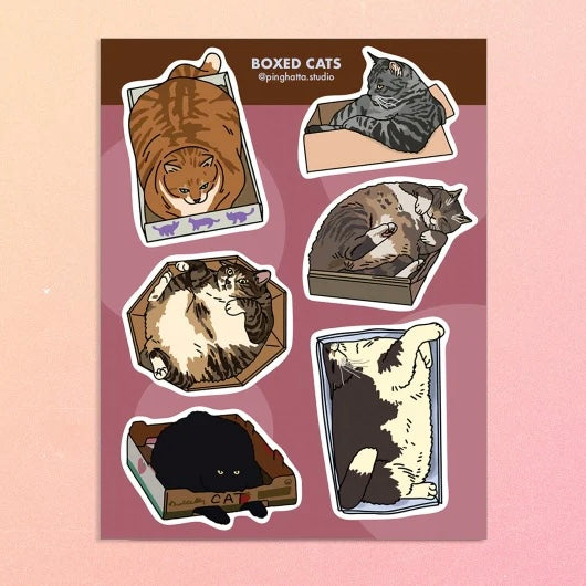 Ping Hatta: Cat Meme Sticker Sheets