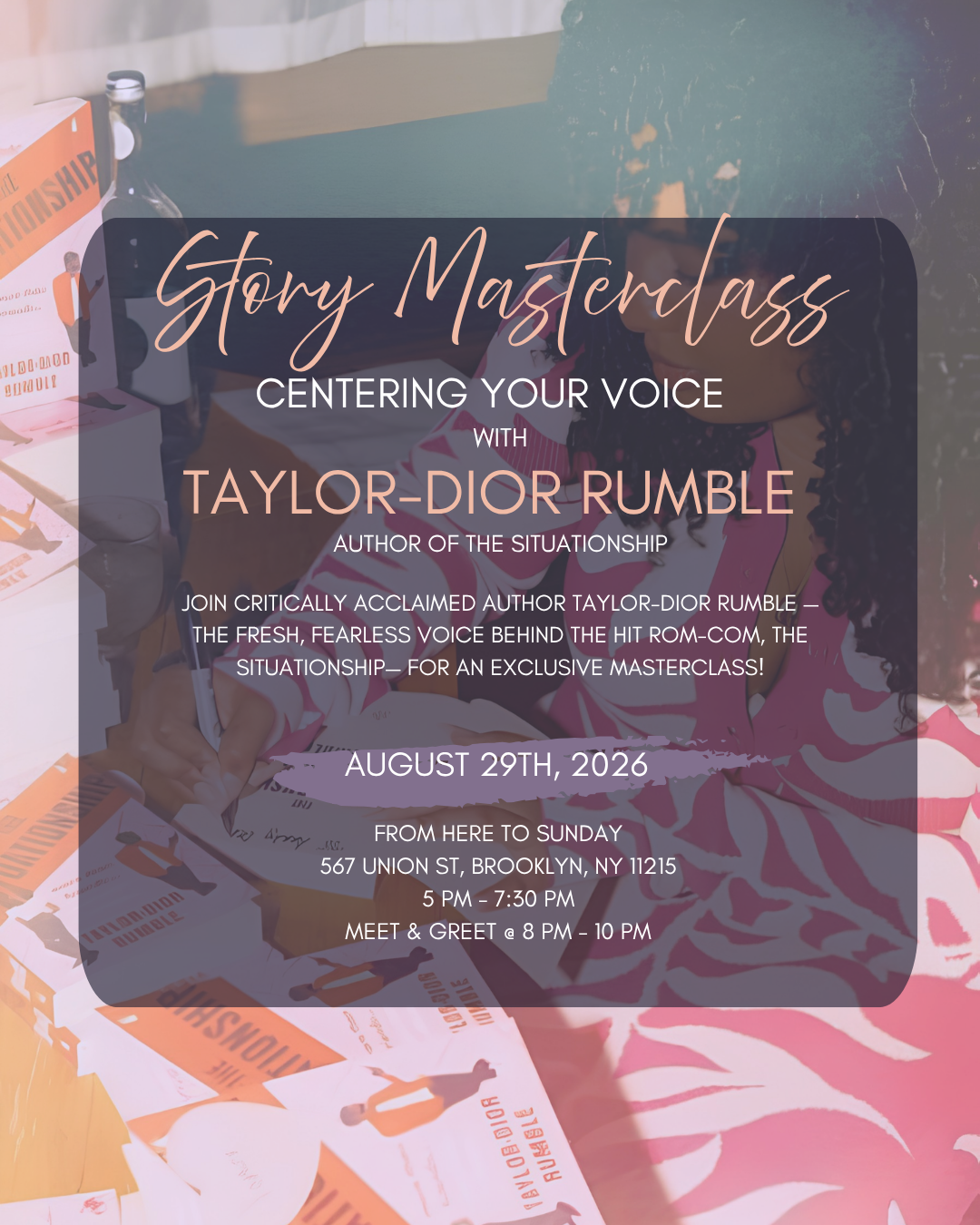 Story Masterclass: Centering Your Voice w. Taylor-Dior Rumble (AUG 29)