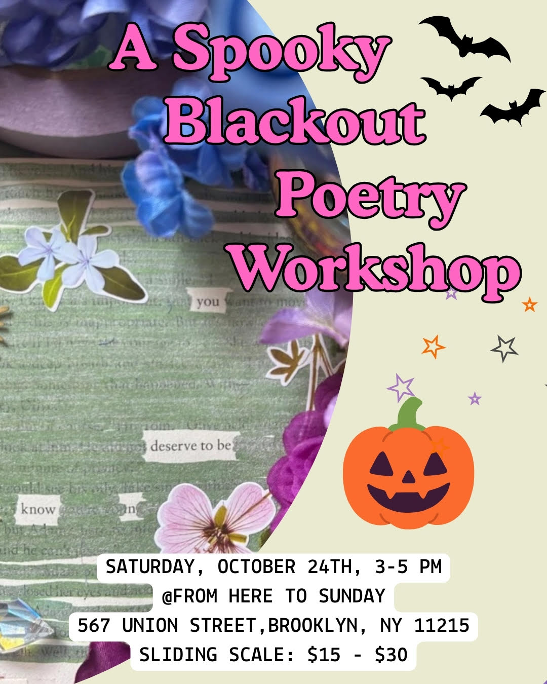 Shanika Powell: A Spooky Blackout Poetry Workshop (OCT 24)