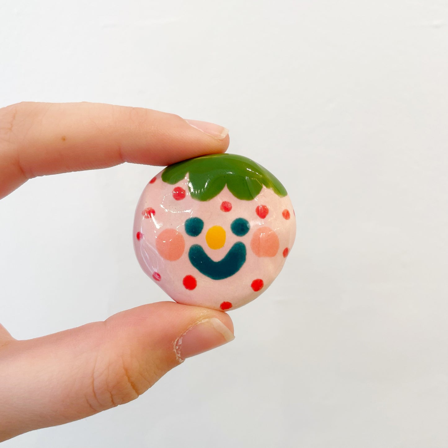 Pansy: Ceramic Strawberry Ornament