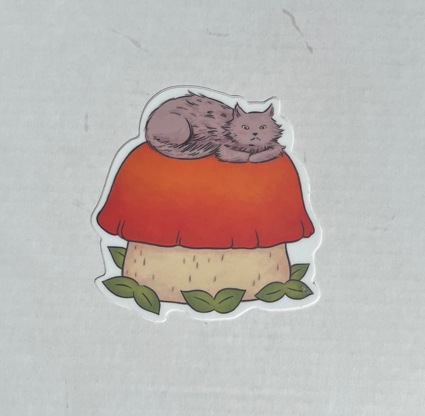 Jen Tong: Cat & Mushroom Sticker