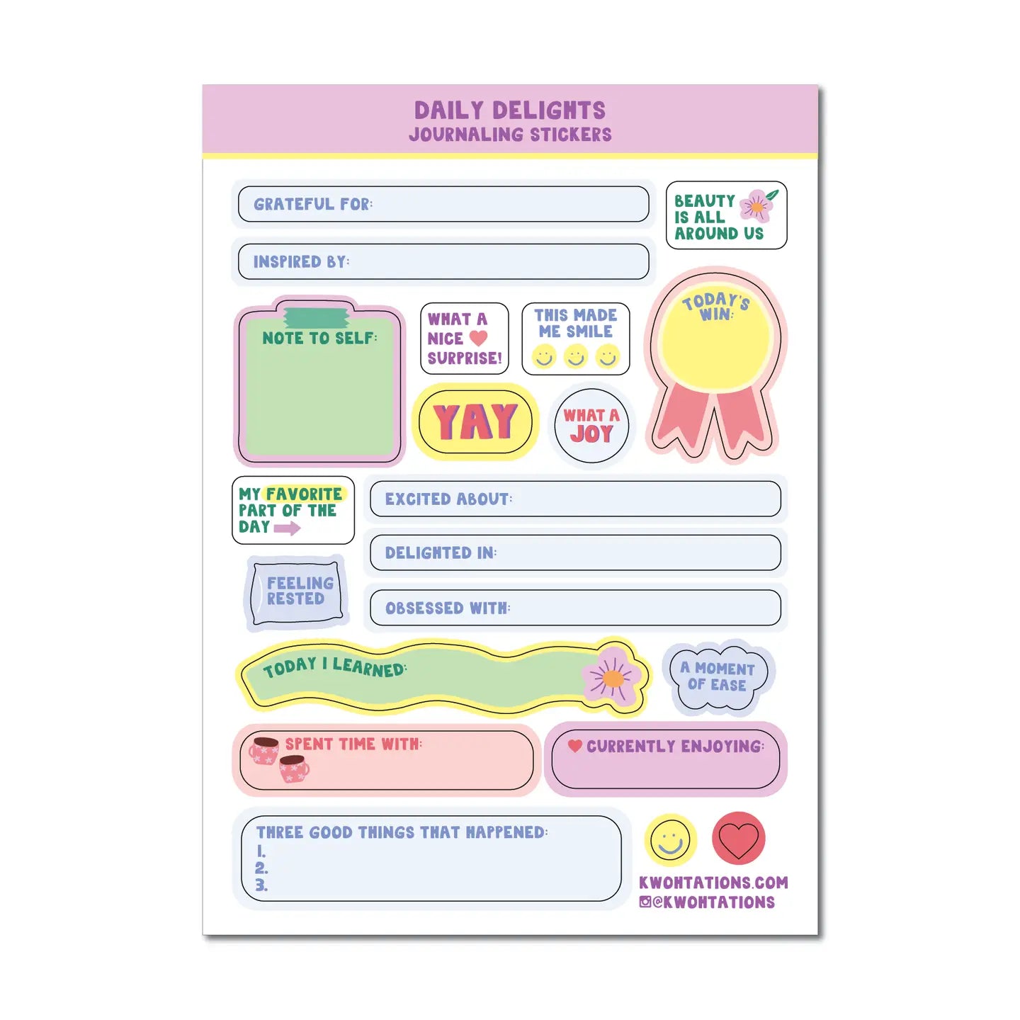 Kwohtations: Journaling Stickers