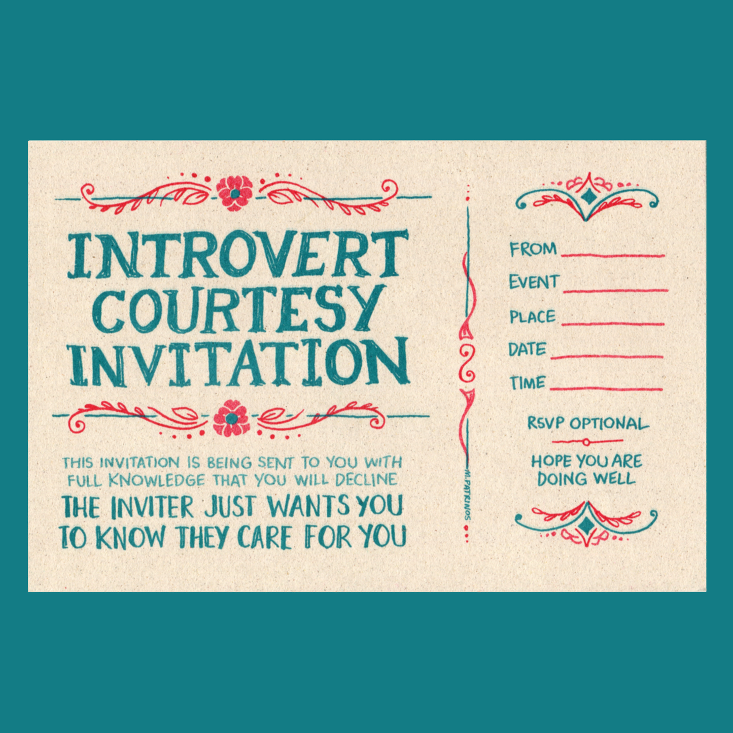 Maritsa Patrinos: Introvert Courtesy Invitation