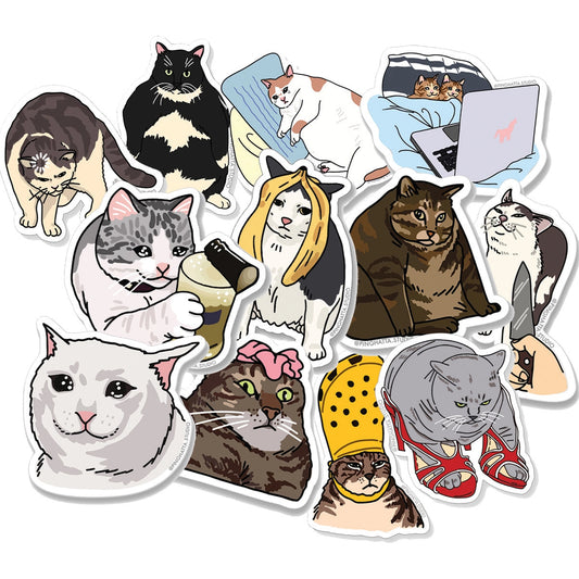 Ping Hatta: Cat Meme Die-Cut Stickers