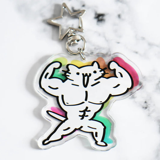 Shattered Earth: Buff Squiggle Cat Keychain