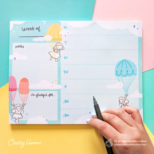 Cheery Human Studios: In the Clouds Weekly Planner Notepad