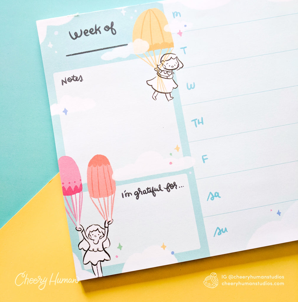 Cheery Human Studios: In the Clouds Weekly Planner Notepad