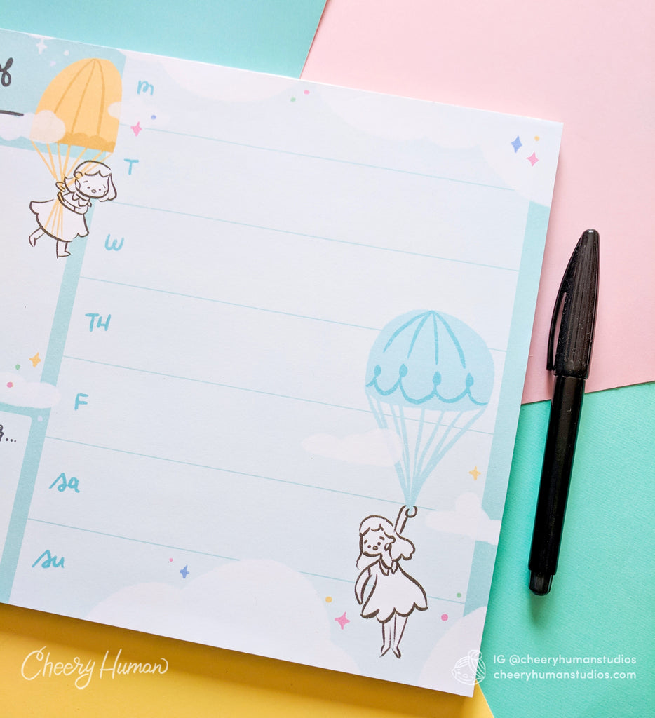 Cheery Human Studios: In the Clouds Weekly Planner Notepad