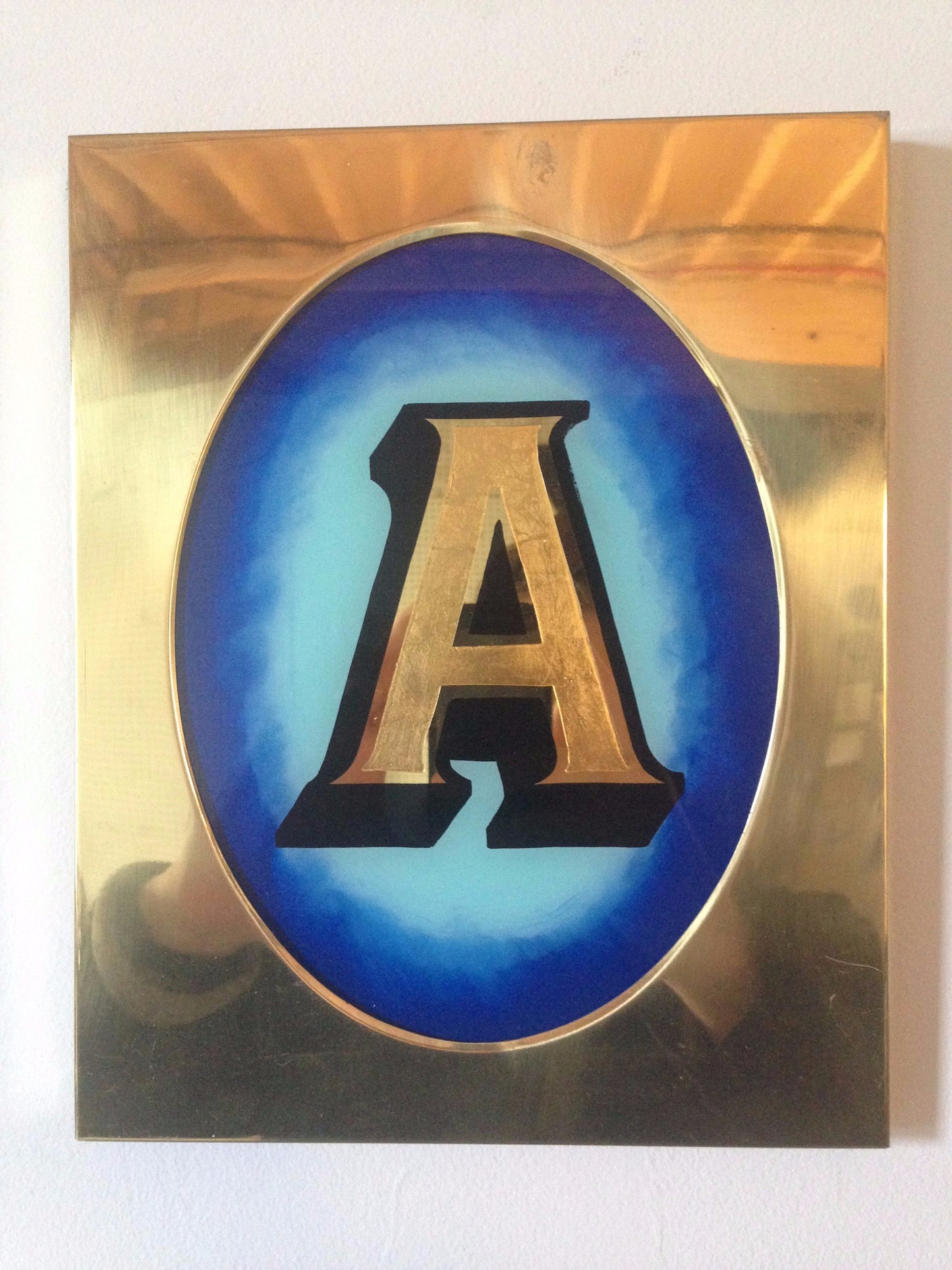 Kurt McRobert: 'Letter A' Glass Gild