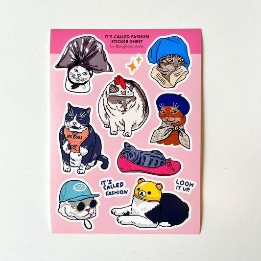 Ping Hatta: Cat Meme Sticker Sheets