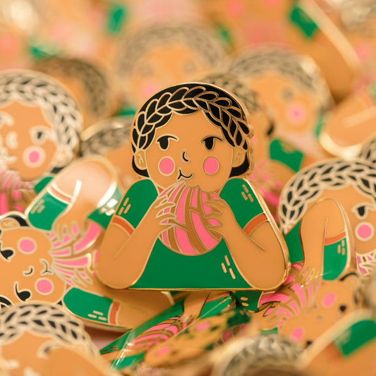 Tiny Deer Studio: Girl with Concha Enamel Pin