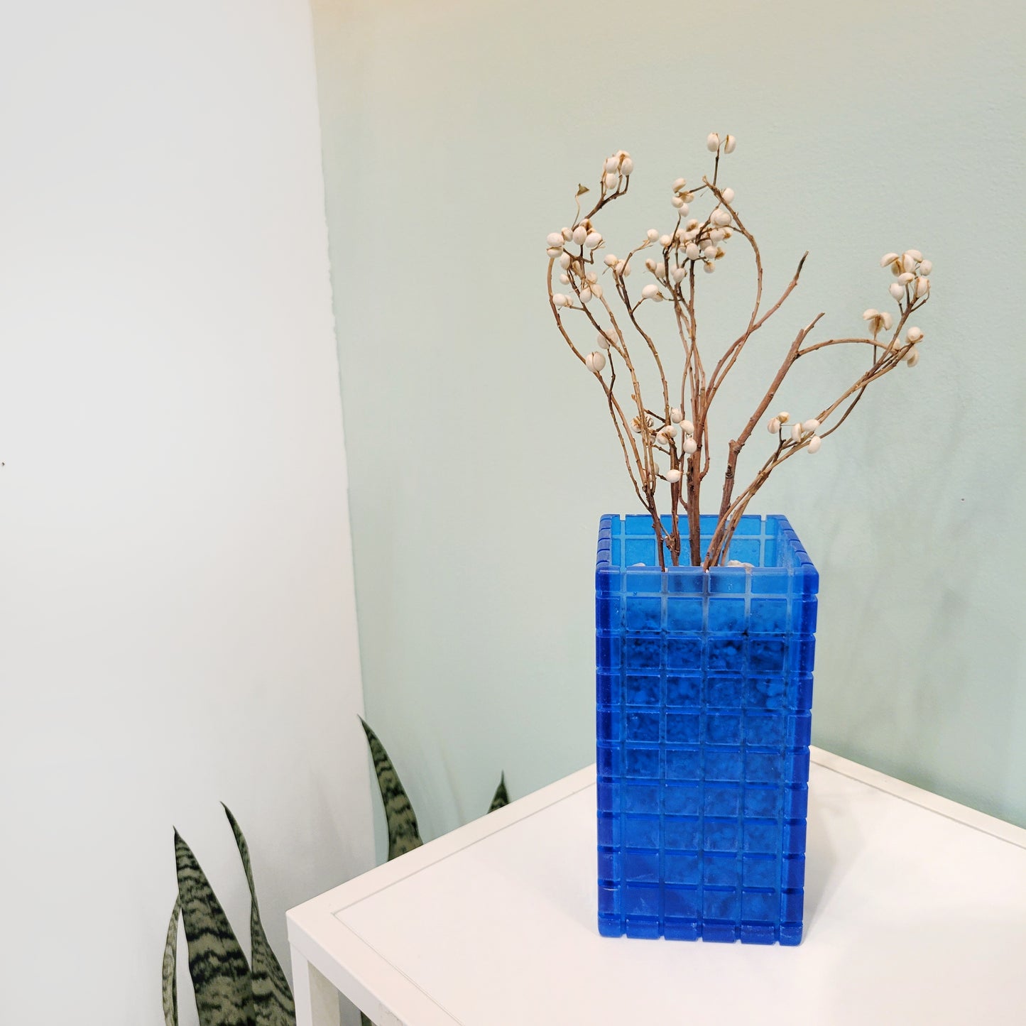 Uni-Form LLC: Translucent Blue Tile Vase 2