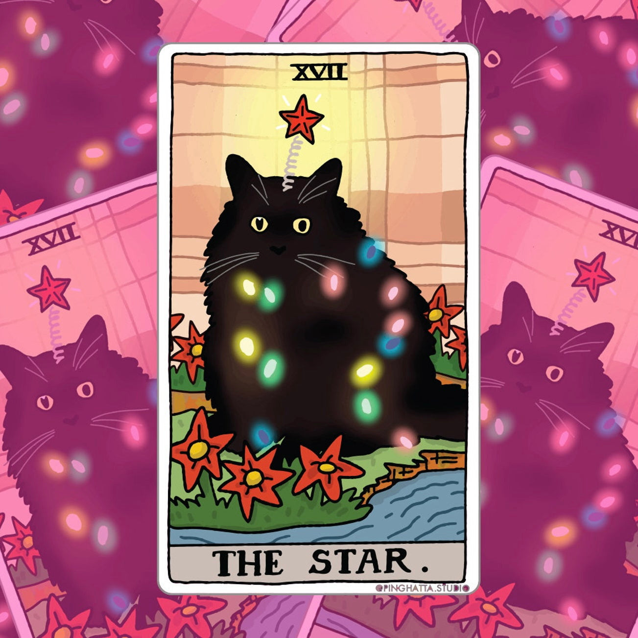 Ping Hatta: Cat Meme Tarot Stickers