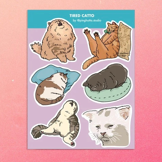 Ping Hatta: Cat Meme Sticker Sheets