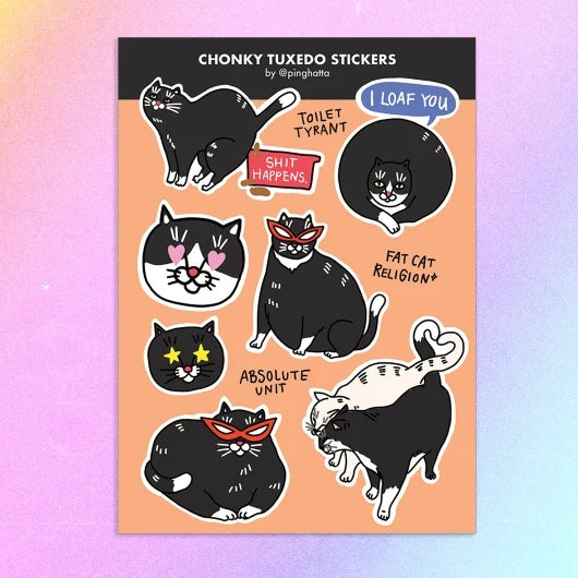 Ping Hatta: Cat Meme Sticker Sheets